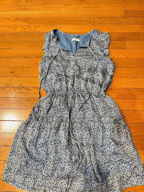 papercrane Floral Mini Dress in Blue & White